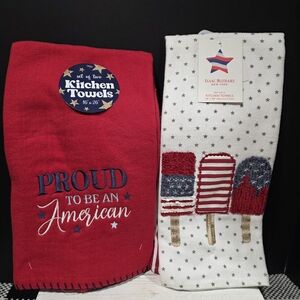 🇺🇸 Patriotic Towel Bundle. Isaac Mizrahi Popsicles & Proud To Be an American.